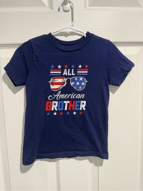 Kids Navy "All American Brother" Graphic Tee